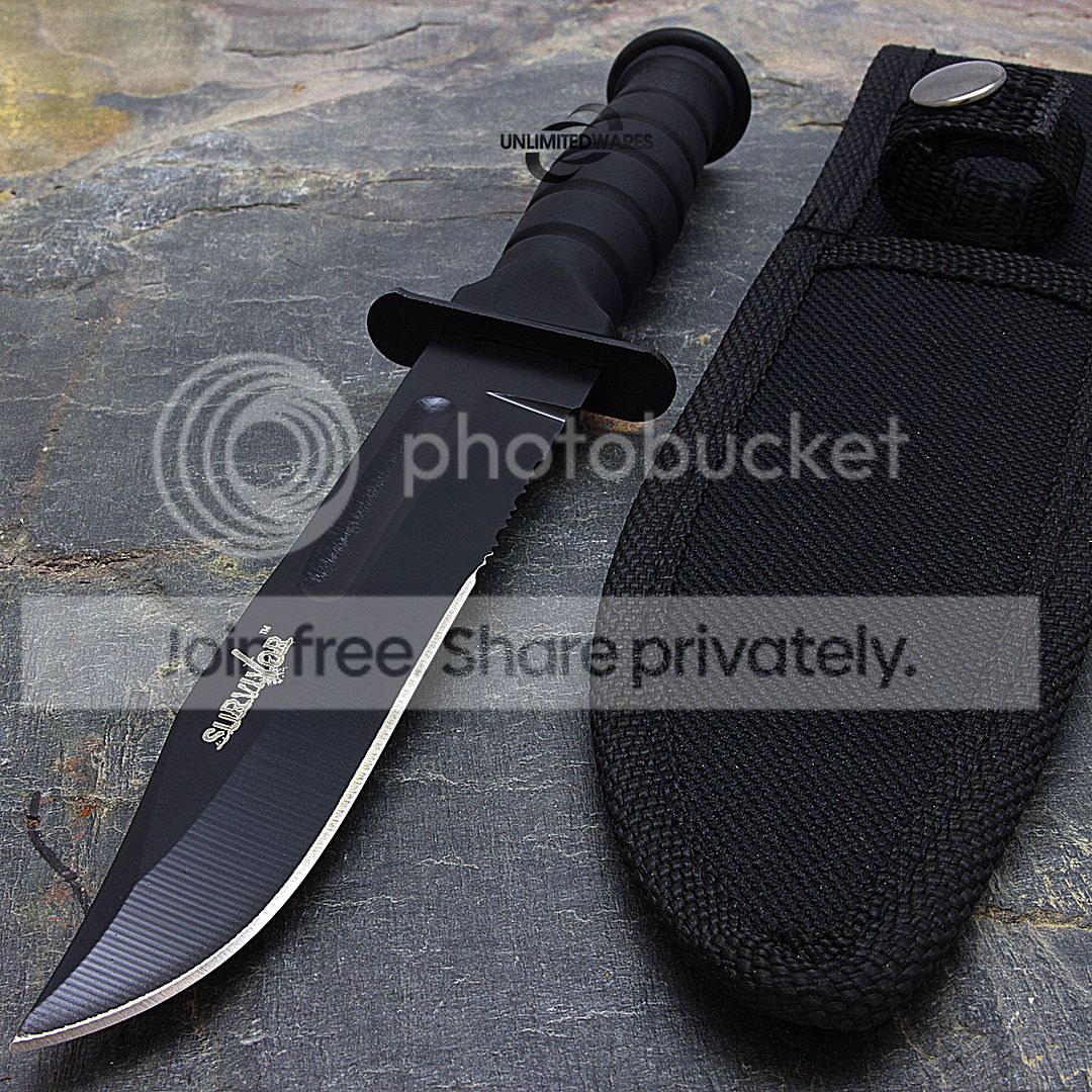 7.5" MILITARY TACTICAL COMBAT KNIFE w/ SHEATH Survival HUNTING Bowie
